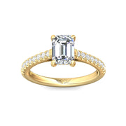 FlyerFit Micropave 18K Yellow Gold Engagement Ring