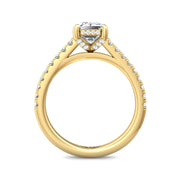 FlyerFit Micropave 18K Yellow Gold Engagement Ring