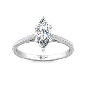 FlyerFit Micropave 14K White Gold Engagement Ring