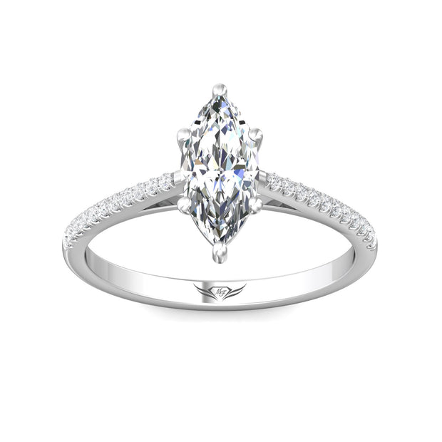 FlyerFit Micropave 14K White Gold Engagement Ring