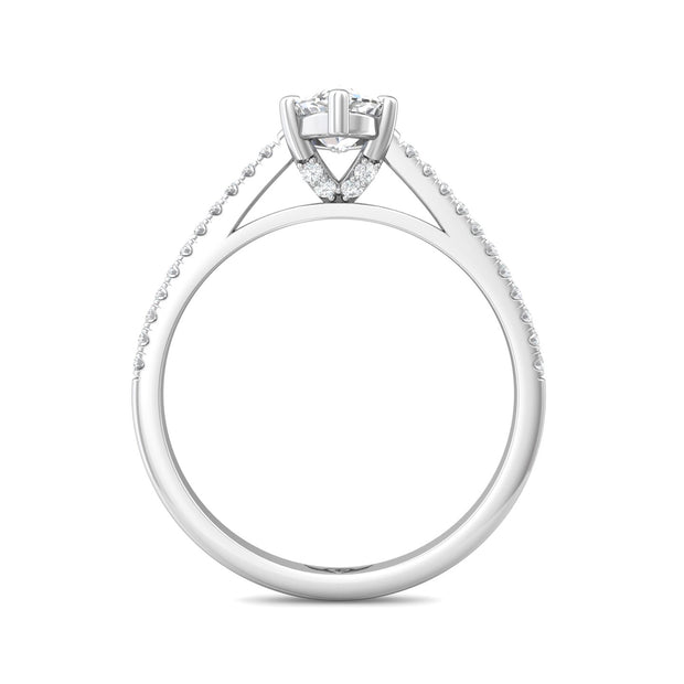 FlyerFit Micropave 14K White Gold Engagement Ring