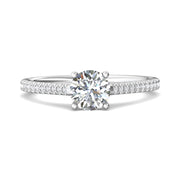 FlyerFit Micropave 14K White Gold Engagement Ring