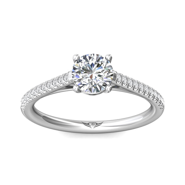 FlyerFit Micropave 14K White Gold Engagement Ring