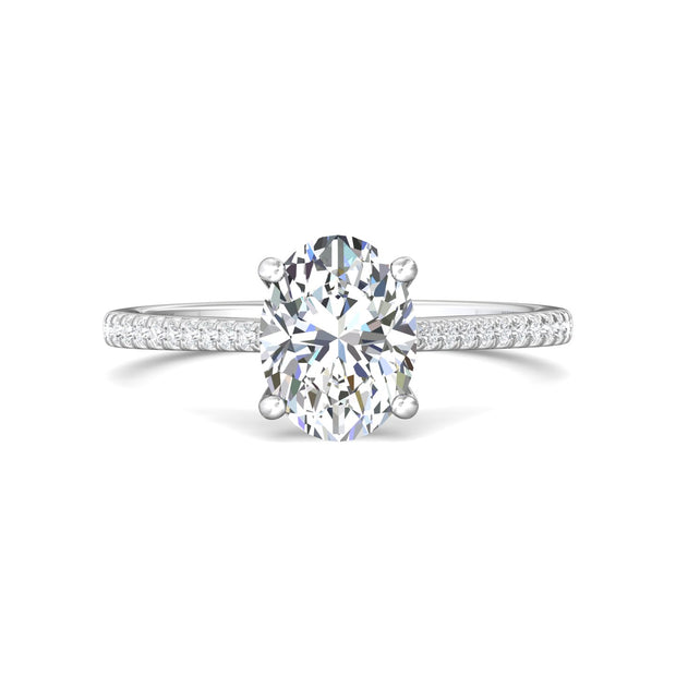 FlyerFit Micropave 14K White Gold Engagement Ring