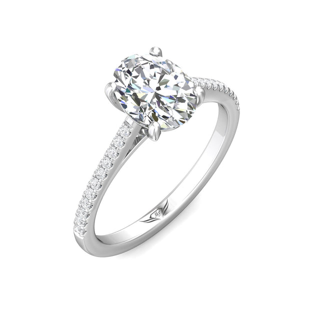 FlyerFit Micropave 14K White Gold Engagement Ring