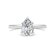 FlyerFit Micropave 14K White Gold Engagement Ring