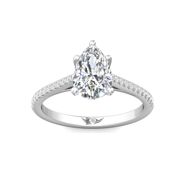 FlyerFit Micropave 14K White Gold Engagement Ring