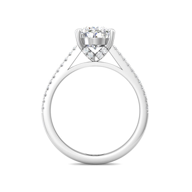 FlyerFit Micropave 14K White Gold Engagement Ring