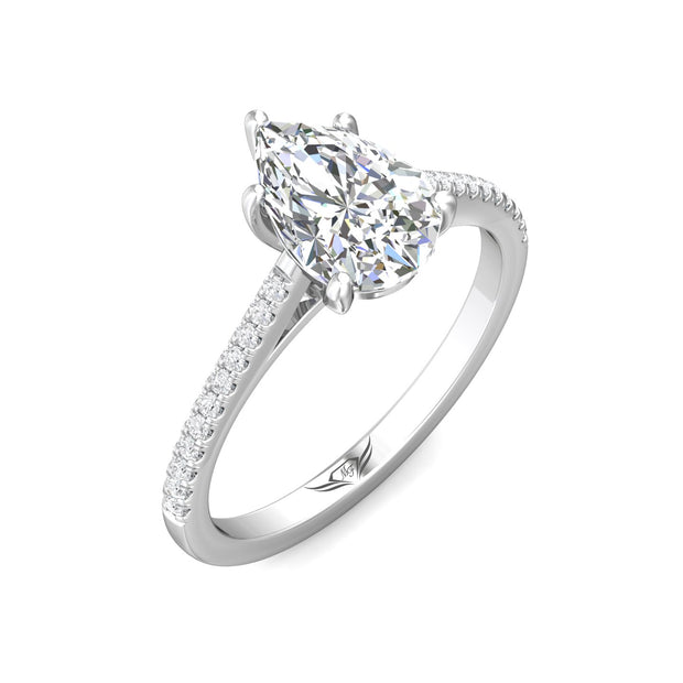 FlyerFit Micropave 14K White Gold Engagement Ring