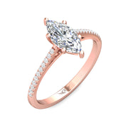 FlyerFit Micropave 18K Pink Gold Engagement Ring