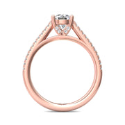 FlyerFit Micropave 18K Pink Gold Engagement Ring