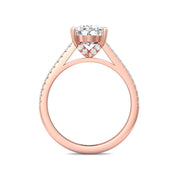 FlyerFit Micropave 18K Pink Gold Engagement Ring