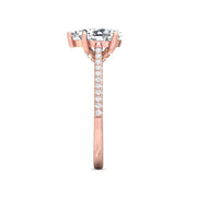 FlyerFit Micropave 18K Pink Gold Engagement Ring