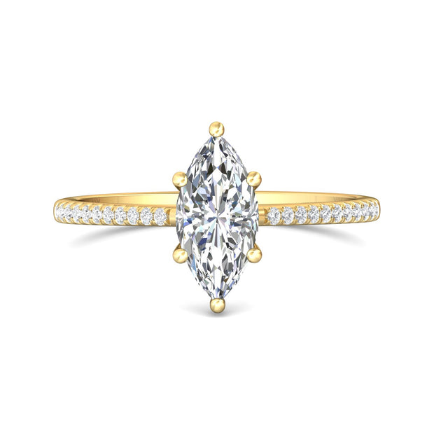 FlyerFit Micropave 14K Yellow Gold Engagement Ring