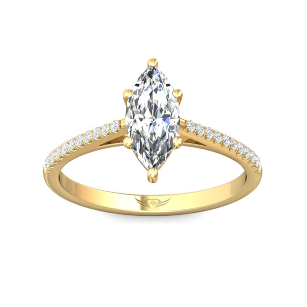 FlyerFit Micropave 14K Yellow Gold Engagement Ring