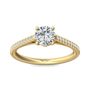 FlyerFit Micropave 14K Yellow Gold Engagement Ring