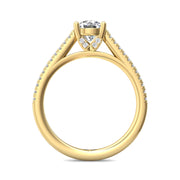 FlyerFit Micropave 14K Yellow Gold Engagement Ring