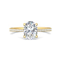 FlyerFit Micropave 18K Yellow Gold Engagement Ring