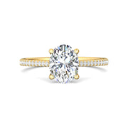 FlyerFit Micropave 14K Yellow Gold Engagement Ring