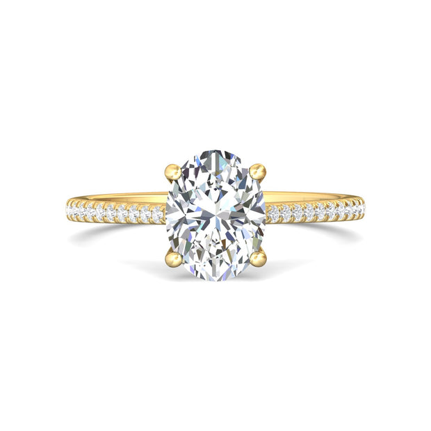 FlyerFit Micropave 14K Yellow Gold Engagement Ring