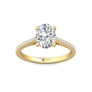 FlyerFit Micropave 14K Yellow Gold Engagement Ring