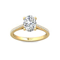 FlyerFit Micropave 18K Yellow Gold Engagement Ring