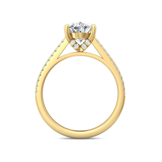 FlyerFit Micropave 14K Yellow Gold Engagement Ring