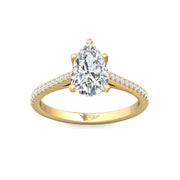 FlyerFit Micropave 14K Yellow Gold Engagement Ring