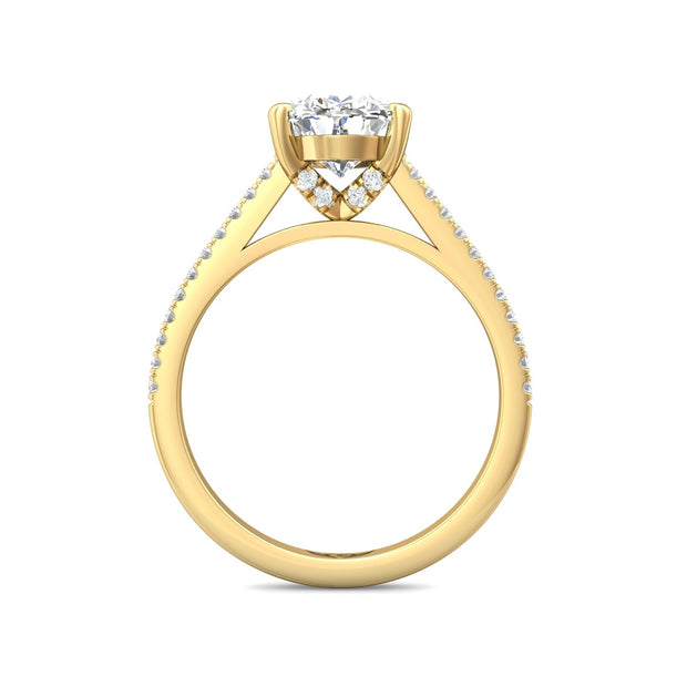 FlyerFit Micropave 14K Yellow Gold Engagement Ring