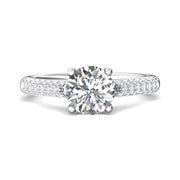 FlyerFit Micropave 14K White Gold Engagement Ring