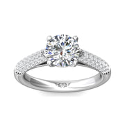 FlyerFit Micropave 14K White Gold Engagement Ring