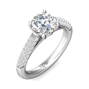 FlyerFit Micropave 14K White Gold Engagement Ring