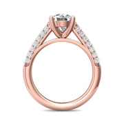 FlyerFit Micropave 14K Pink Gold Engagement Ring