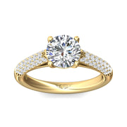 FlyerFit Micropave 14K Yellow Gold Engagement Ring