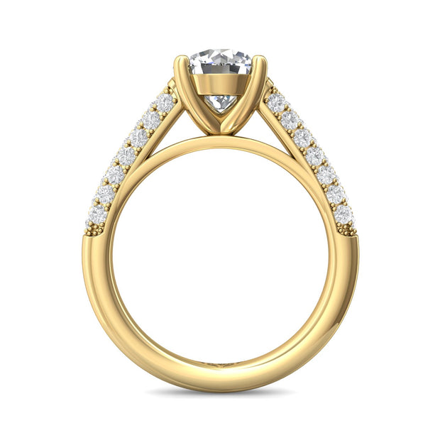 FlyerFit Micropave 18K Yellow Gold Engagement Ring