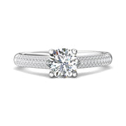 FlyerFit Micropave 14K White Gold Engagement Ring