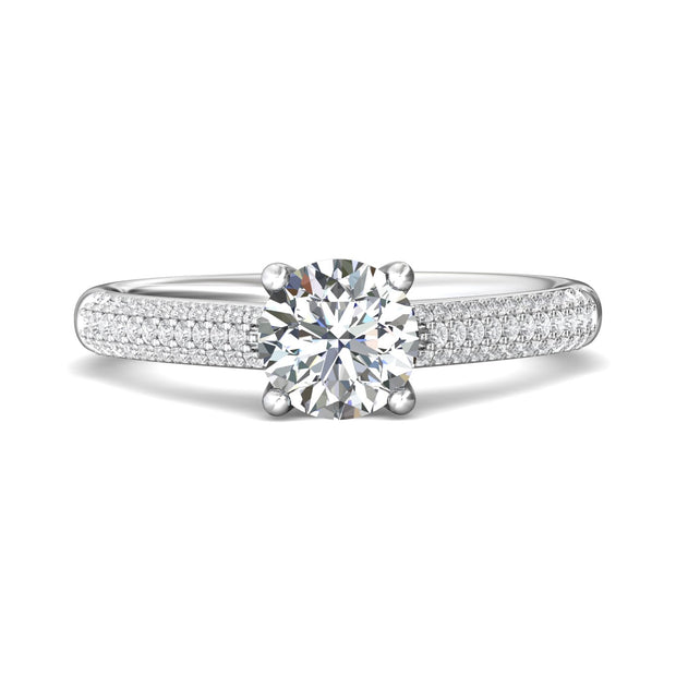 FlyerFit Micropave 14K White Gold Engagement Ring