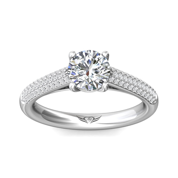 FlyerFit Micropave 14K White Gold Engagement Ring