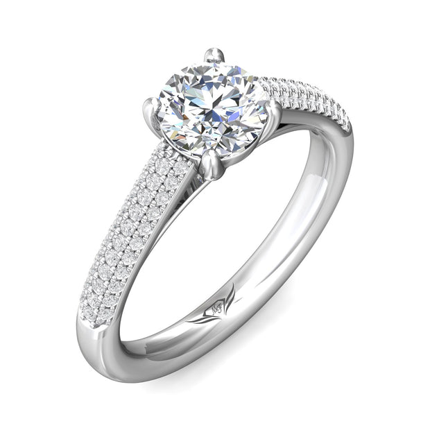 FlyerFit Micropave 14K White Gold Engagement Ring