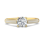 FlyerFit Micropave 14K Yellow Gold Engagement Ring