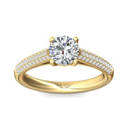 FlyerFit Micropave 14K Yellow Gold Engagement Ring