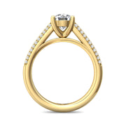 FlyerFit Micropave 14K Yellow Gold Engagement Ring