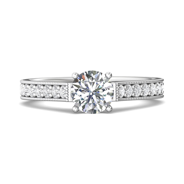 FlyerFit Micropave 14K White Gold Engagement Ring