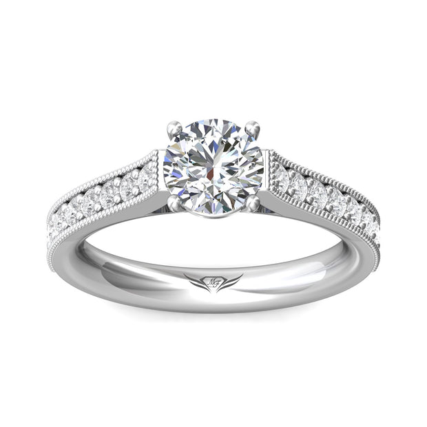 FlyerFit Micropave 14K White Gold Engagement Ring