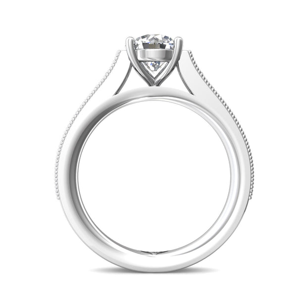 FlyerFit Micropave 14K White Gold Engagement Ring