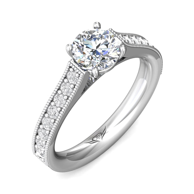 FlyerFit Micropave 14K White Gold Engagement Ring