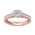 FlyerFit Micropave 18K Pink Gold Engagement Ring