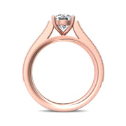 FlyerFit Micropave 14K Pink Gold Engagement Ring