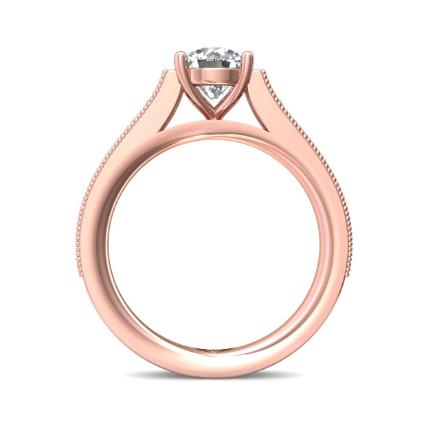 FlyerFit Micropave 14K Pink Gold Engagement Ring