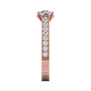 FlyerFit Micropave 14K Pink Gold Engagement Ring